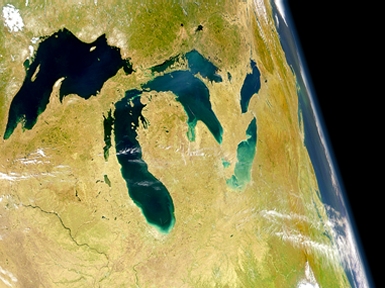 Great Lakes as seen from space